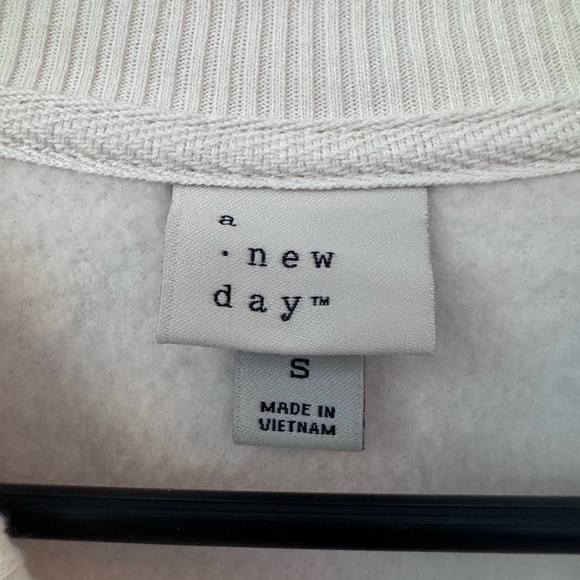 a new day Cream Crewneck Embellished Sweatshirt with Subtle Texture - Picture 3 of 3